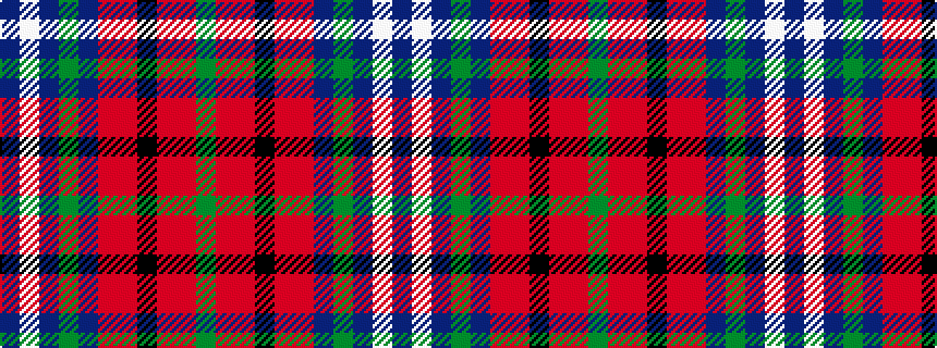idealised woven sample of pattern BWBGBRRKRRG