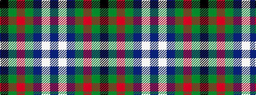idealised woven sample of pattern BWBGRGK