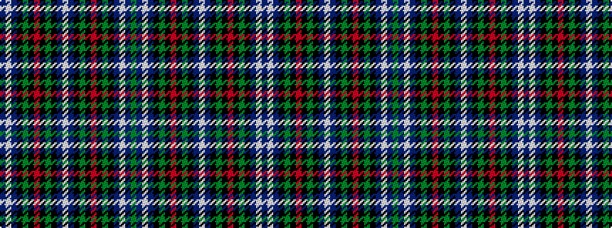 idealised woven sample of pattern BWBKGKRKGKBWBKGKRKGKBWBG