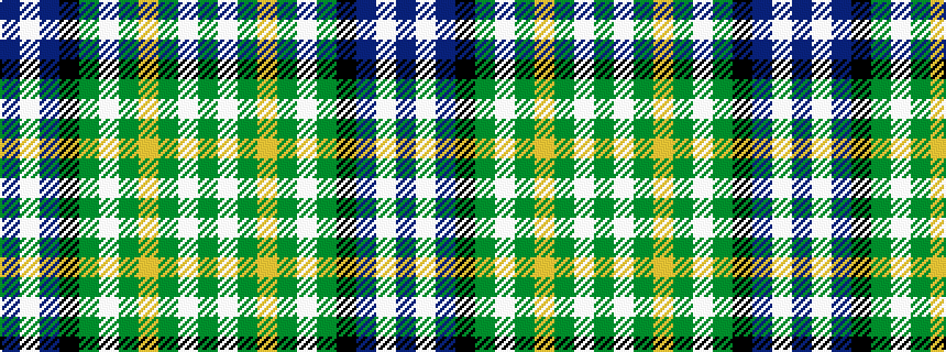 idealised woven sample of pattern BWBKGWGYGWG