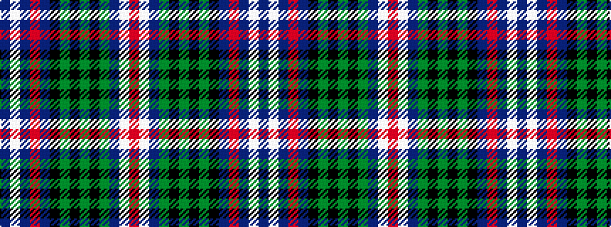 idealised woven sample of pattern BWBRBKGKGKGBWR