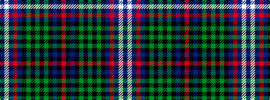 idealised woven sample of pattern BWBRBKGKGKGKBKR