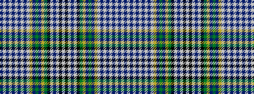 idealised woven sample of pattern BWBWBWBWBWYBGBYGKWBWKW