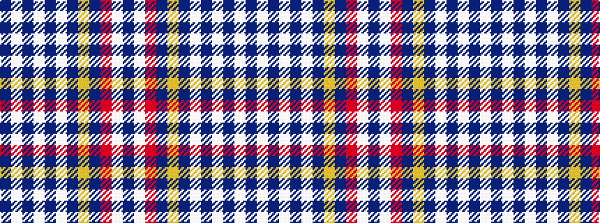 idealised woven sample of pattern BWBWBWBYBRWB