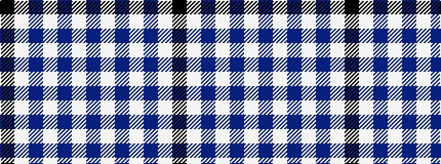 idealised woven sample of pattern BWBWBWK