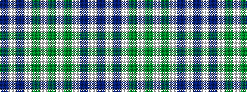 idealised woven sample of pattern BWBWGWG