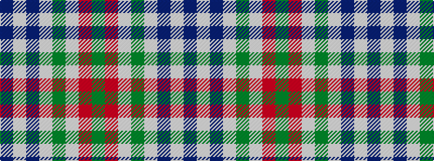 idealised woven sample of pattern BWBWGWRG