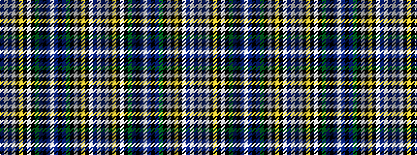 idealised woven sample of pattern BWBWKYKWKGBKBWBKBGKWKYKWBW