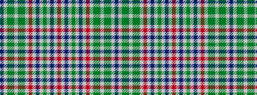 idealised woven sample of pattern BWGGWGGWRWBWGWBWR