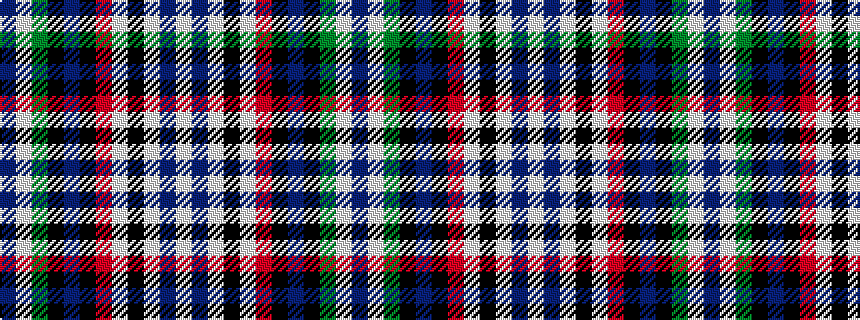 idealised woven sample of pattern BWGKBKRWKWBW