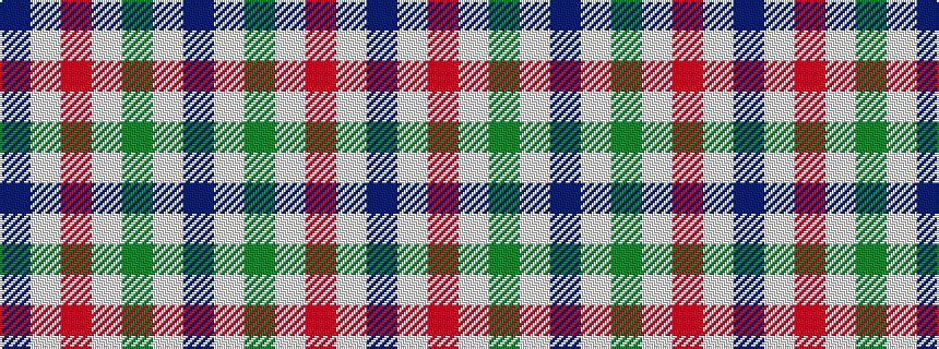 idealised woven sample of pattern BWGWRWB