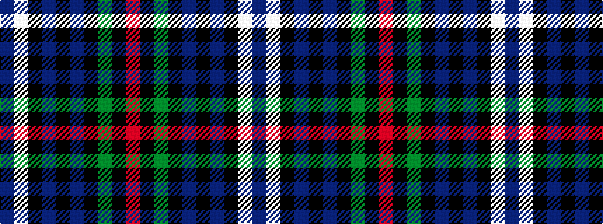 idealised woven sample of pattern BWKBKBKGKR