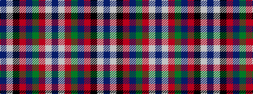 idealised woven sample of pattern BWKRBGRWB