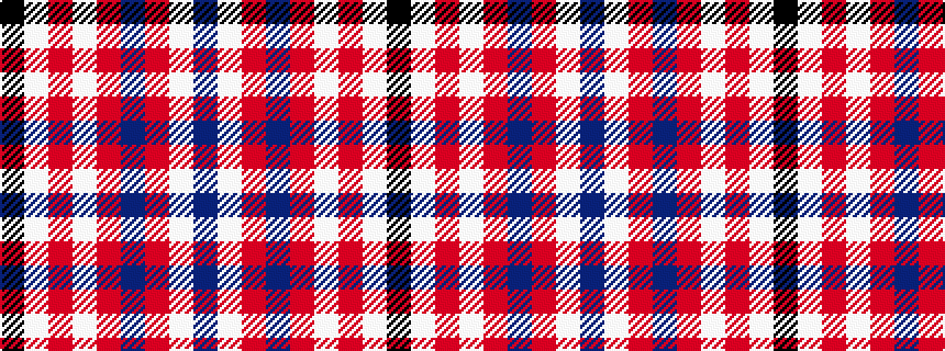 idealised woven sample of pattern BWRBRWRWK