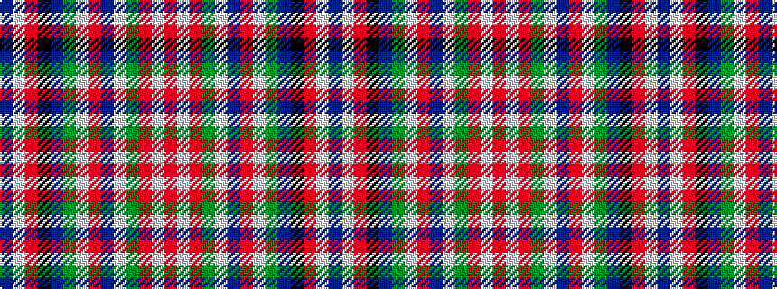 idealised woven sample of pattern BWRKBGWRBWGRWR