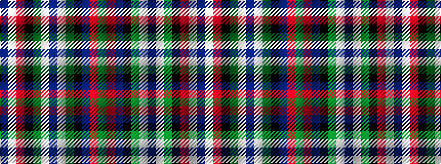 idealised woven sample of pattern BWRKGWBWGKBRG