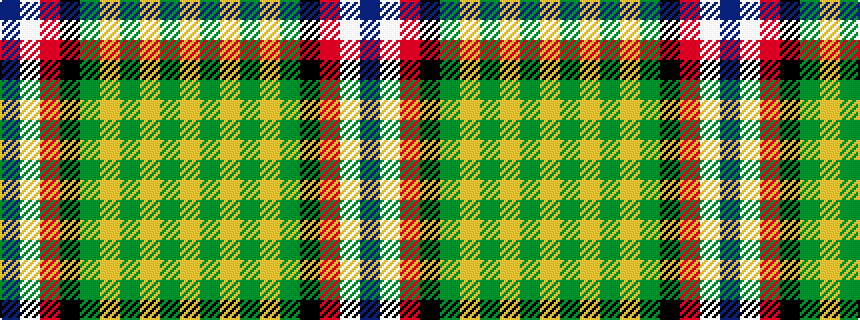 idealised woven sample of pattern BWRKGYGYGY