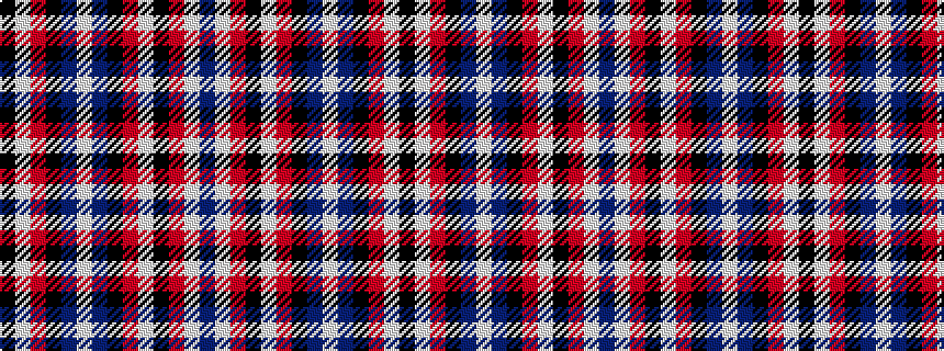 idealised woven sample of pattern BWRKWRKBWBKRWK