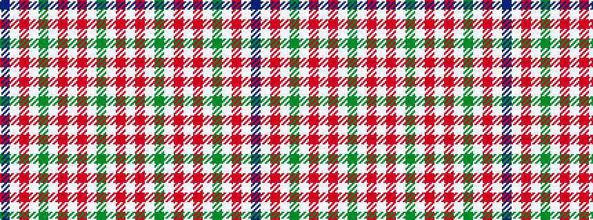 idealised woven sample of pattern BWRWGWRWRWGWRW