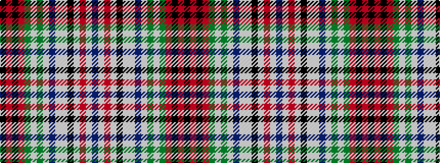 idealised woven sample of pattern BWRWKWWBWGWGRKRK