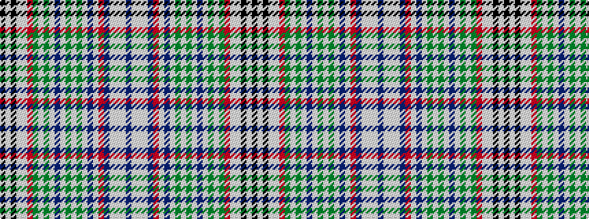 idealised woven sample of pattern BWWWBRWBWGWGWBWGWGRWWKWK