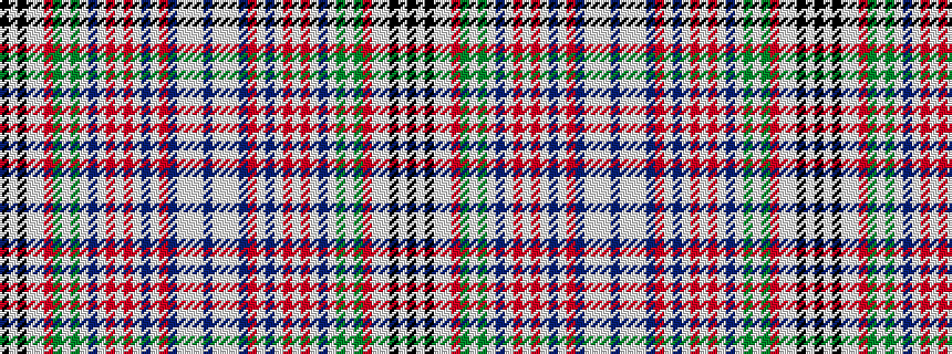 idealised woven sample of pattern BWWWBRWBWRWRWBWGWGRWWKWK