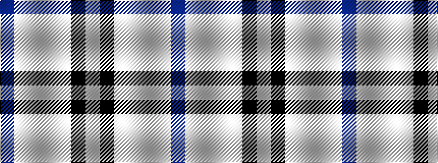idealised woven sample of pattern BWWWWKW