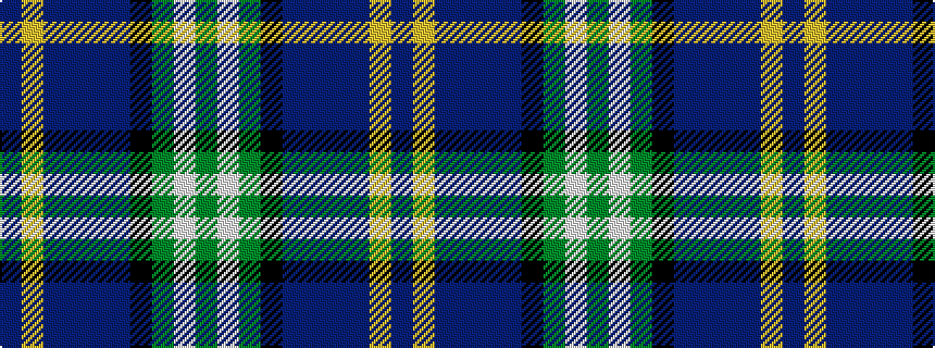 idealised woven sample of pattern BYBBBBKGWG