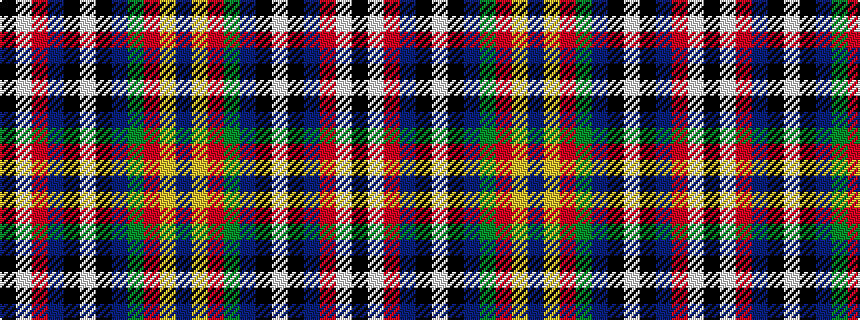 idealised woven sample of pattern BYRGBKWKBRWK