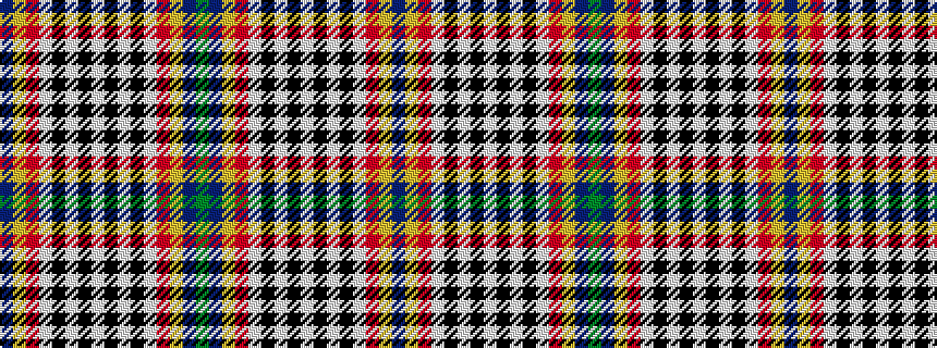 idealised woven sample of pattern BYRWKWKWKWKWRYBG