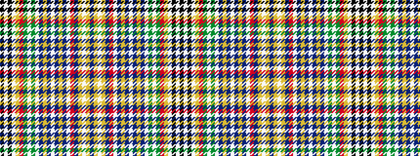 idealised woven sample of pattern BYWYBRWBYBWBYBWGWGRYWKWK