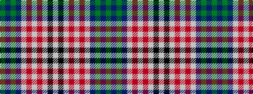 idealised woven sample of pattern GBGBWRWRWKW