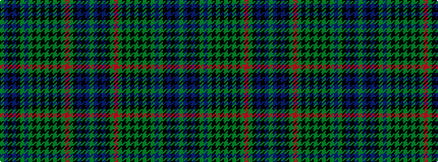 idealised woven sample of pattern GBKBKGBGKGKGKGKGRGKBKBG
