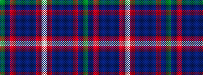 idealised woven sample of pattern GBRBBBBRW