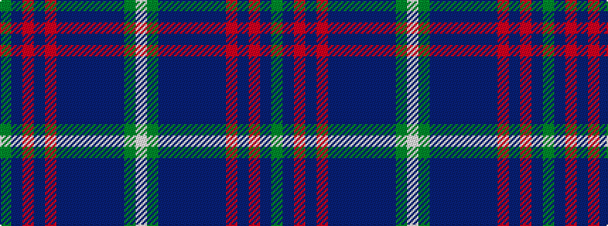 idealised woven sample of pattern GBRBRBBBBBBGW