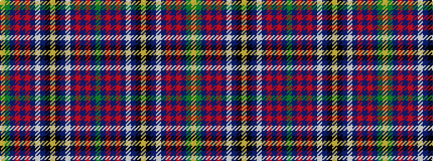 idealised woven sample of pattern GBRBRBWBKYKBWBRBRBGY