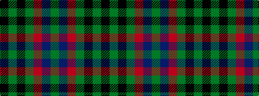 idealised woven sample of pattern GBRGKGK