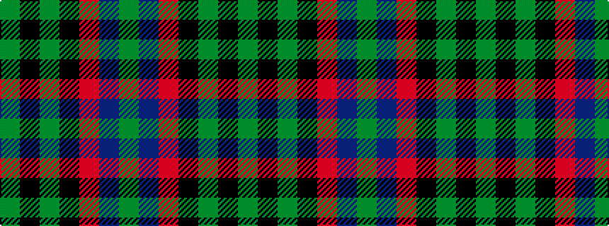 idealised woven sample of pattern GBRKGKG