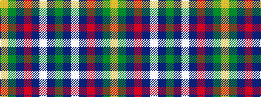 idealised woven sample of pattern GBWBRBGY