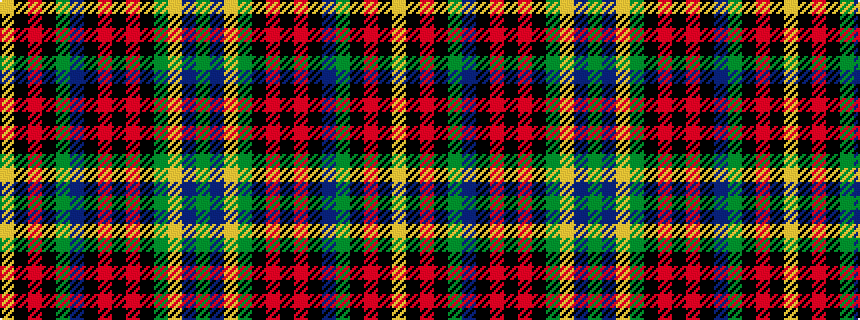 idealised woven sample of pattern GBYGKRKRKBGKRKY