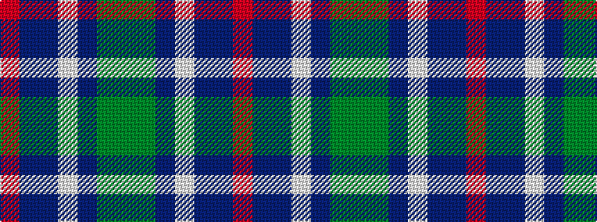 idealised woven sample of pattern GGBWBBR