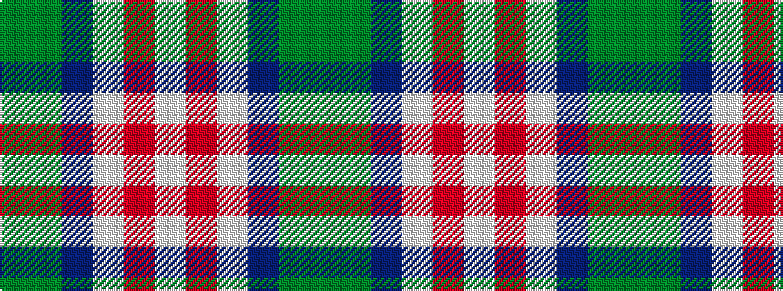 idealised woven sample of pattern GGBWRW