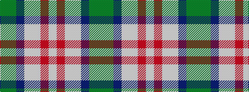 idealised woven sample of pattern GGBWWRW
