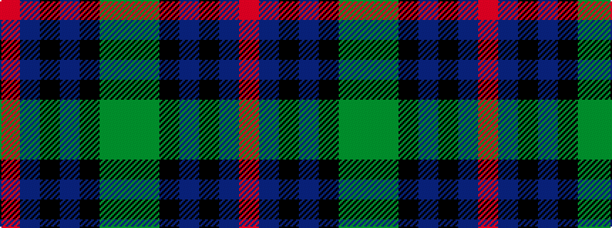 idealised woven sample of pattern GGKBKBR