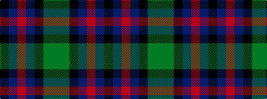 idealised woven sample of pattern GGKBRBK