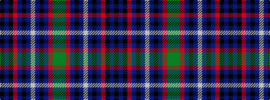idealised woven sample of pattern GGRBKBWBKBRKBK