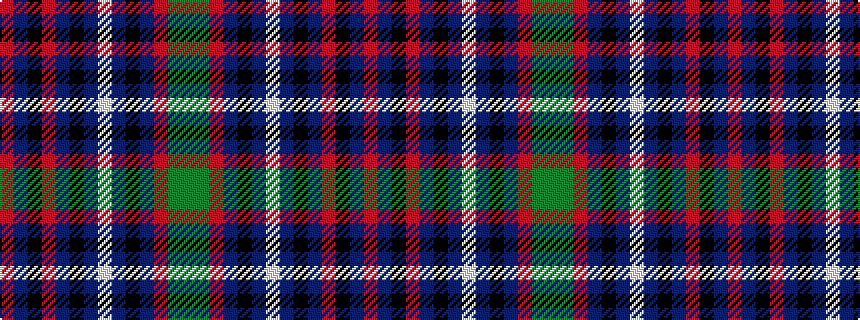 idealised woven sample of pattern GGRBKBWBKBRKBR