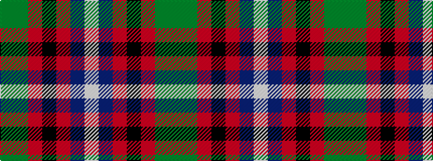 idealised woven sample of pattern GGRKRBW