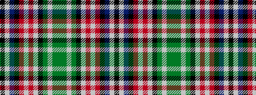 idealised woven sample of pattern GGWGKWRWRKBWK