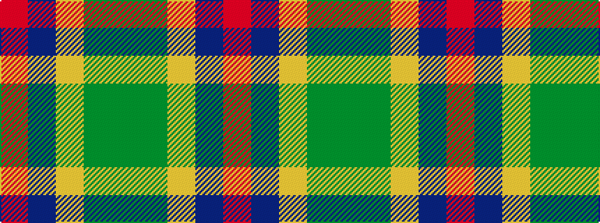 idealised woven sample of pattern GGYBR